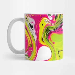 Lime Green and Magenta Flow Art Mug